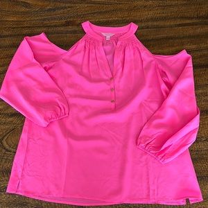 Pink silk Lilly Pulitzer blouse.  Size L.